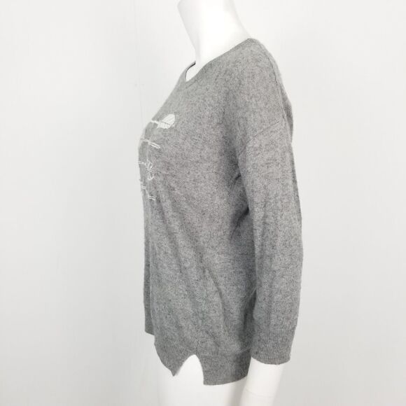 J. Crew Gray Arrow Print Sweater Small - Picture 5 of 7